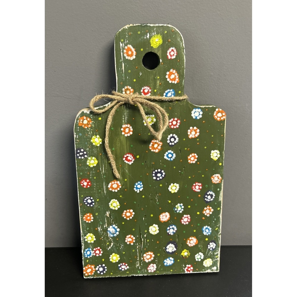 Floral Cutting Board Wall Art  Reclaimed Wood Retro Distressed Boho‎ Cottage